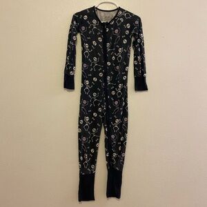 Little Sleepies Black Skeleton Print Zippy